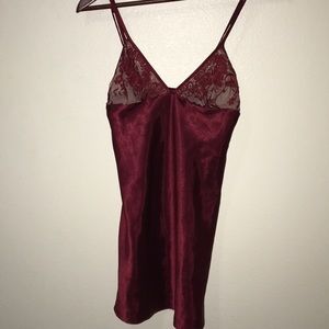 Burgundy lingerie. VS